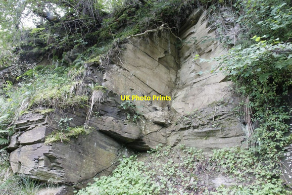 Photo 6"x4" Rockface by the path Llansantffraed-in-Elwel c2012