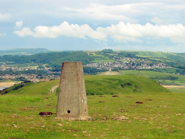 Photo 6"x4" Trig point on Brean Down Brean c2008