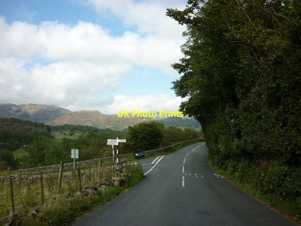 Photo 6"x4" The A593 at the road to Wrynose Pass Skelwith Bridge c2012