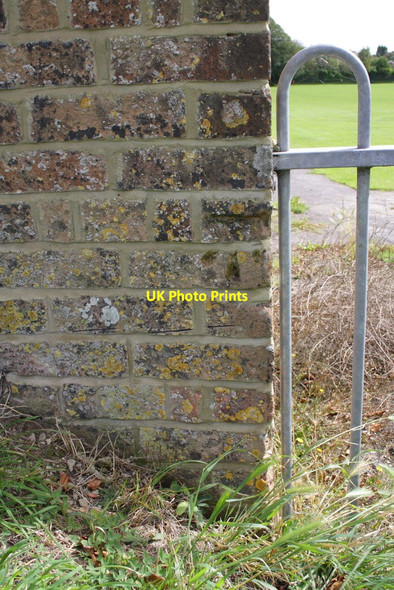 Photo 6"x4" Benchmark on wall angle of cemetery, Weymouth Avenue Dorchester\/SY6890 c2012