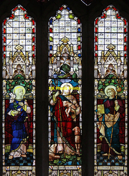 Photo 6"x4" St James, Sutton Cheney - Stained glass window Sutton Cheney c2012