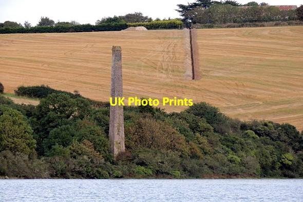 Photo 6"x4" Chimney stack of the Trelonk Brickworks Lamorran c2012