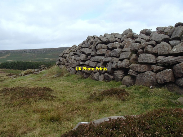 Photo 6"x4" Wall of massive stones at Carl Wark Hathersage Booths c2012