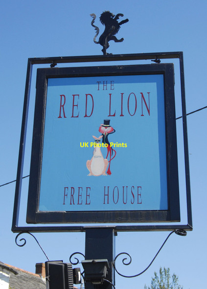 Photo 6"x4" Inn sign of the Red Lion, St Kew Highway St Kew Highway c2012