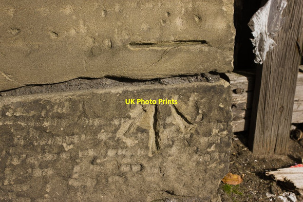 Photo 6"x4" Cut Bench Mark, Canal Road Wall Shipley\/SE1437 c2012