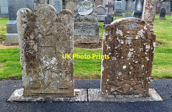 Photo 6"x4" Adam and Eve gravestones in Little Dunkeld Parish Church Dunkeld c2012