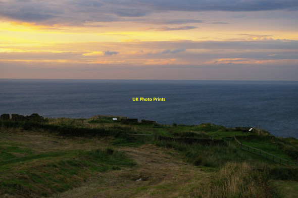 Photo 6"x4" Ravenscar: Low Peak alum works site, sunset Ravenscar c2012