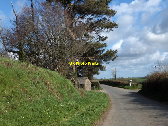 Photo 6"x4" Road junction at Beara Head Ebberly Hill c2013