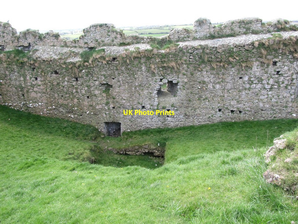 Photo 6"x4" Curtain Wall on the south-west side of Castle Roche Hackballs Cross c2013
