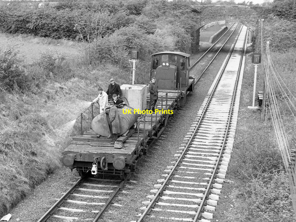 Photo 6"x4" Weed control train leaving Ballinderry (1975) Maghaberry c1975