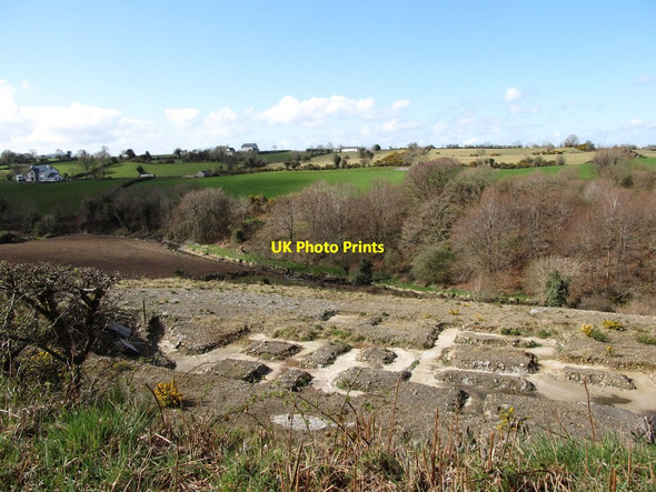 Photo 6"x4" The foundations of a building overlooking the Cully Water valley Forkhill c2013