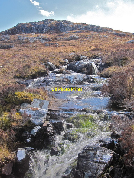 Photo 6"x4" Waterfall above Eileanach Loch Eileanach\/NC2240 c2013