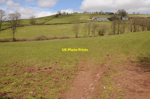 Photo 6"x4" Farmland and Cefntwrch  Pentre'r-felin\/SN9130 c2013