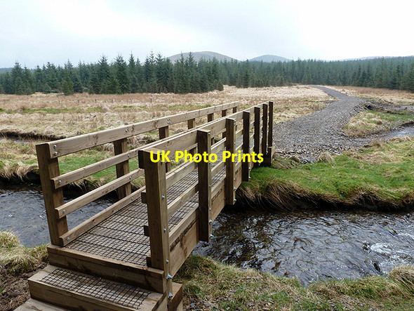 Photo 6"x4" Footbridge across Afon Llechwedd-mawr Afon Llechwedd-mawr c2013