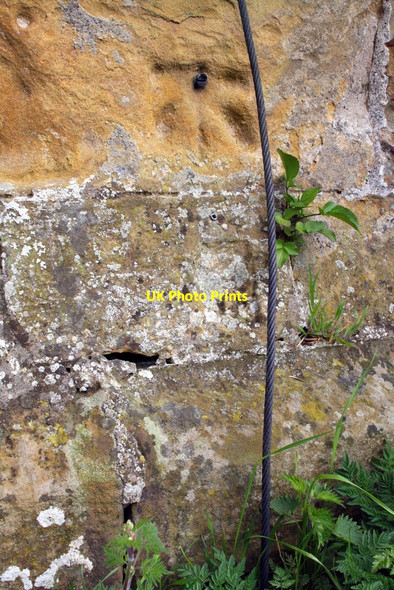 Photo 6"x4" Weathered benchmark on St Michael & All Angels Newby Wiske c2013