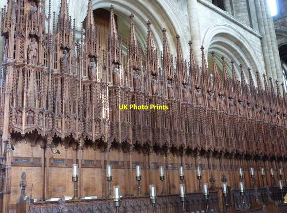 Photo 6"x4" Hand carved Choir Stalls, Peterborough Cathedral Peterborough c2013