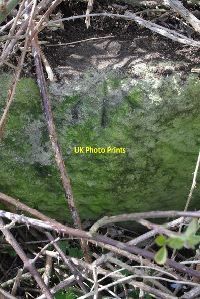 Photo 6"x4" Benchmark on stone structure on river bank Skipton c2013