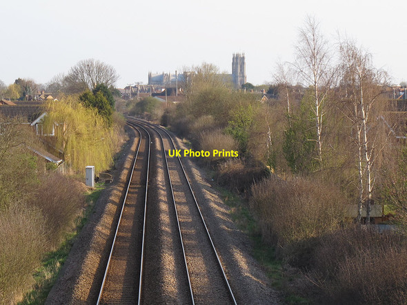 Photo 6"x4" Rails towards the Minster Beverley c2013