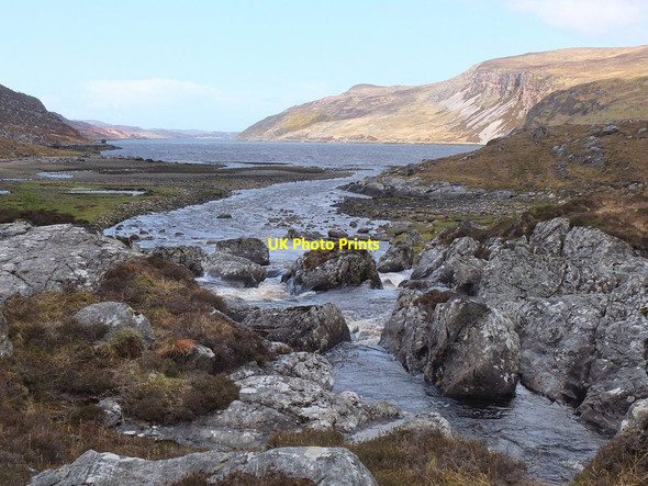 Photo 6"x4" Abhainn a' Ghlinne Dhuibh enters Loch Glendhu Glendhu\/NC2833 c2013