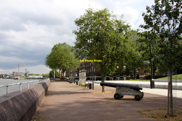Photo 6"x4" Cannon on the Thames Path Deptford\/TQ3677 c2012