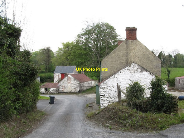 Photo 6"x4" Farm buildings on a sharp bend on the L7106 Faughart Upper c2013