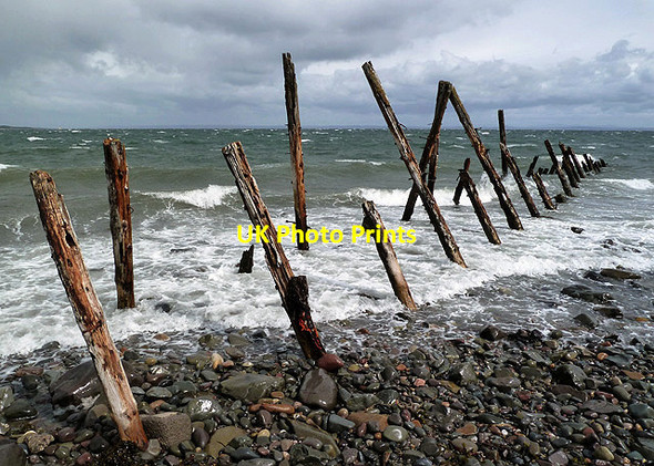 Photo 6"x4" Old timbers at Drummore Bay Drummore\/NX1336 c2013