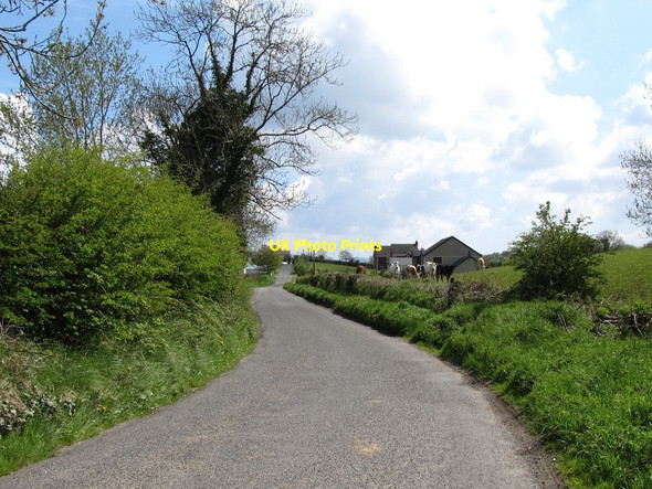 Photo 6"x4" Bend in the road from Shortstone Cross Roads to Bridge-A-Chrinn  Hackballs Cross c2013