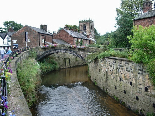 Photo 6"x4" River Yarrow with mediaeval bridge Ulnes Walton\/SD5019 c2008