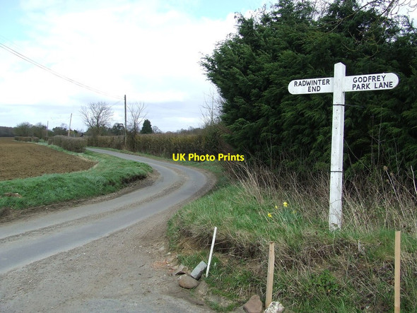 Photo 6"x4" Road Junction Sign Radwinter End c2013