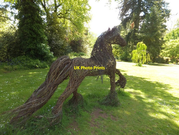 Photo 6"x4" Willow horse in the woodland garden at Knightshayes Court Chettiscombe c2013