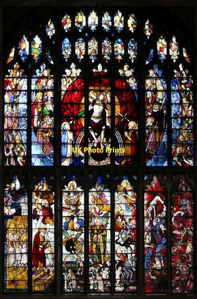 Photo 6"x4" St Mary, Fairford - West window Fairford c2013