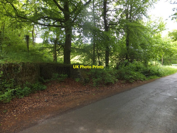 Photo 6"x4" Wall and bridge on Coombe Ball Hill Drayford c2013