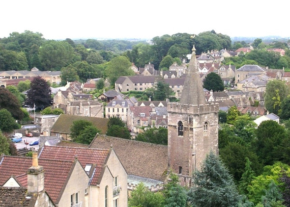 Photo 6"x4" View of Church from Wellpath Bradford-On-Avon c2008