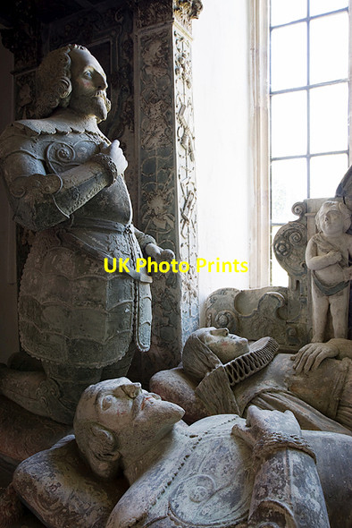 Photo 6"x4" St Bartholomew's church, Cadeleigh - monument to Sir Simon Leach & wife (detail 1) Cadeleigh c2013
