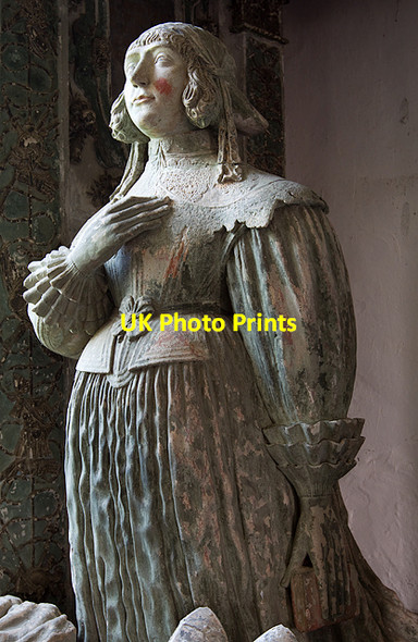 Photo 6"x4" St Bartholomew's church, Cadeleigh - monument to Sir Simon Leach & wife (detail 2) Cadeleigh c2013