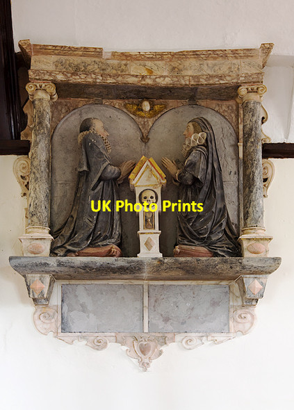 Photo 6"x4" St Mary's church, Upton Hellions - monument to Richard Reynell & wife Upton Hellions c2013