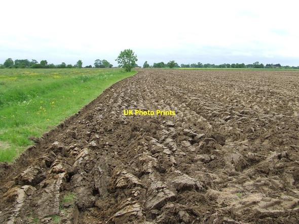 Photo 6"x4" Ploughed Field And Footpath Pristow Green c2013