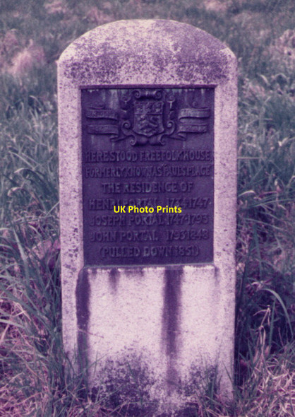 Photo 6"x4" Memorial Stone to Freefolk House, Laverstoke Freefolk c1984