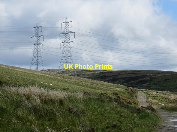 Photo 6"x4" Power line over White Hill Skelmorlie c2013
