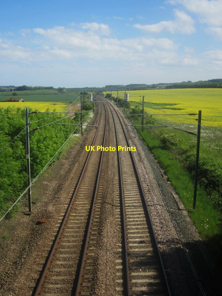 Photo 6"x4" Looking south along the East Coast Mainline near Smeafield Detchant c2013