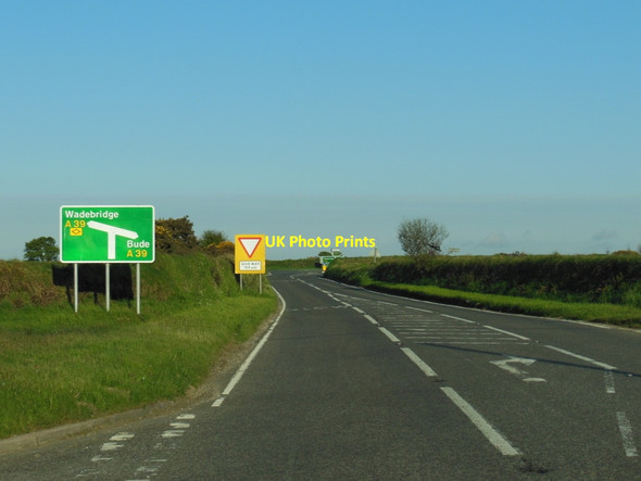 Photo 6"x4" The A395 joins the A39 Trewassa c2013