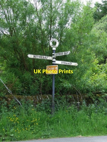 Photo 6"x4" Finger post sign by the A844 road Straad c2013
