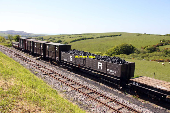 Photo 6"x4" Wagons in a siding by Woody Bay Station Martinhoe Cross c2013