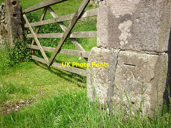 Photo 6"x4" Bench mark on barn, Dinkling Green Farm Fair Oak\/SD6446 c2013