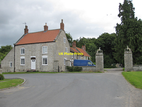 Photo 6"x4" Gateposts at the entrance to Langton Hall Langton\/SE7967 c2013