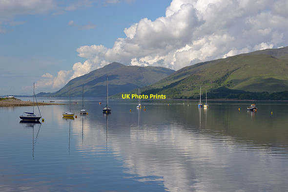 Photo 6"x4" Boats at anchor, Loch Linnhe Fort William\/An Gearasdan c2013
