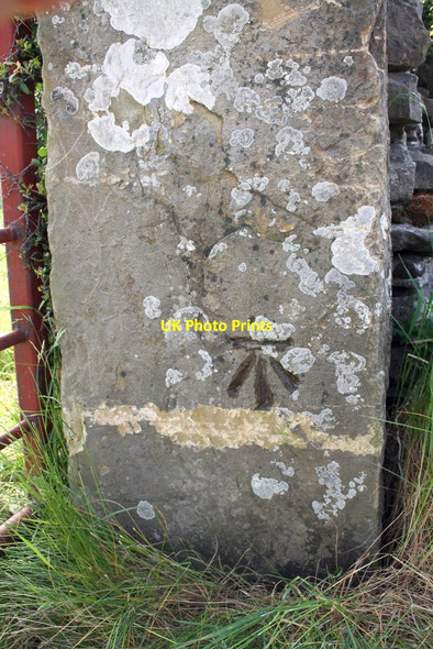 Photo 6"x4" Benchmark on gatepost beside road to Redmire Wensley\/SE0989 c2013