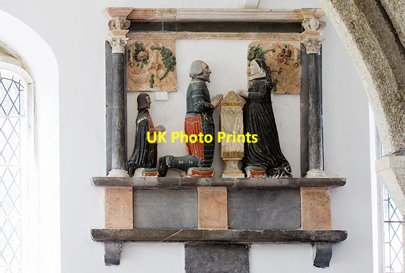 Photo 6"x4" St George's church, Dean Prior - monument to Sir Edward Giles Dean Prior c2013