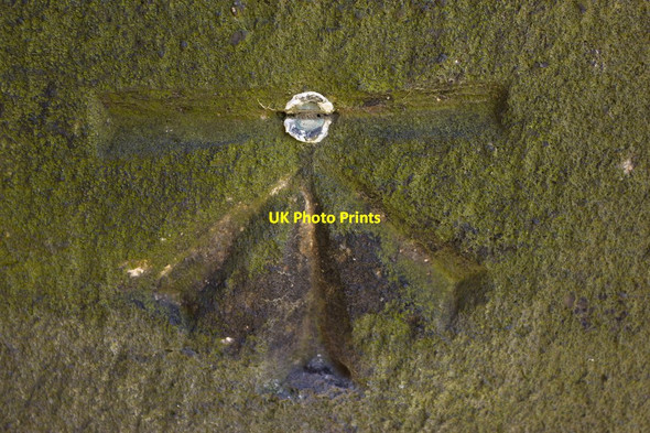 Photo 6"x4" 1GL Bolt Bench Mark, St John's Church, Ingrow Keighley c2013