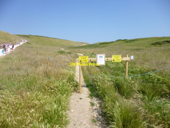 Photo 6"x4" Durdle Door, closed footpath West Lulworth c2013